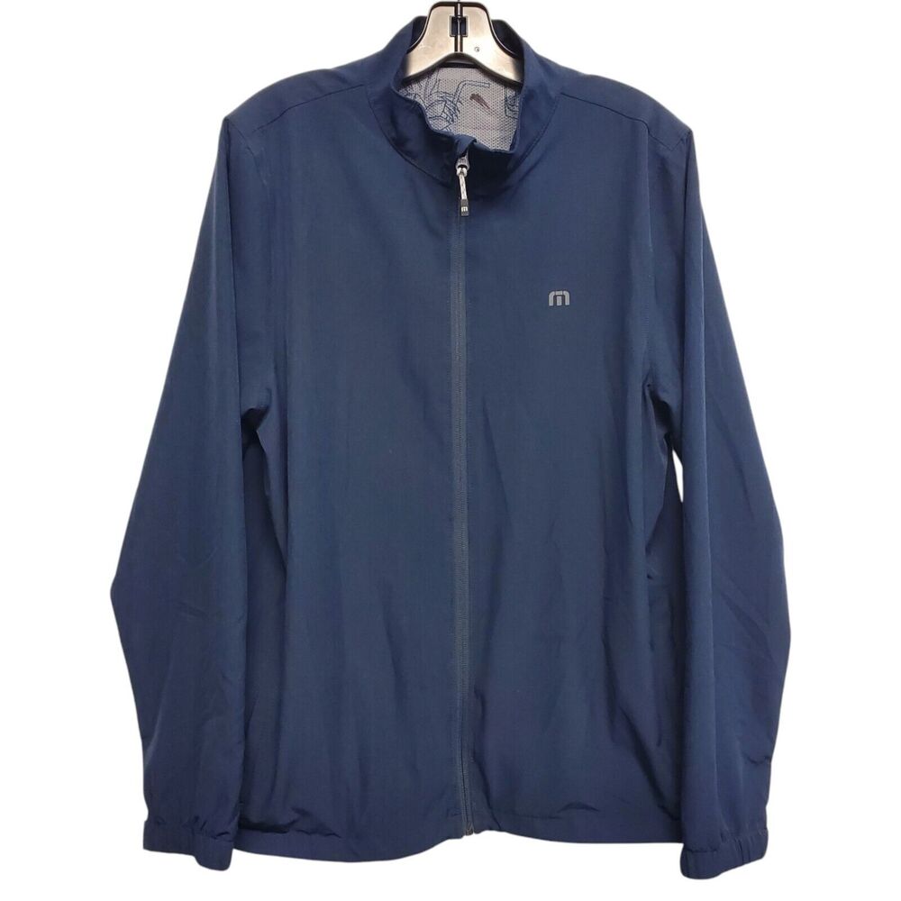 TRAVIS MATHEW Jacket Mens Medium Navy Blue Full Zip Golf Windbreaker Athleisure